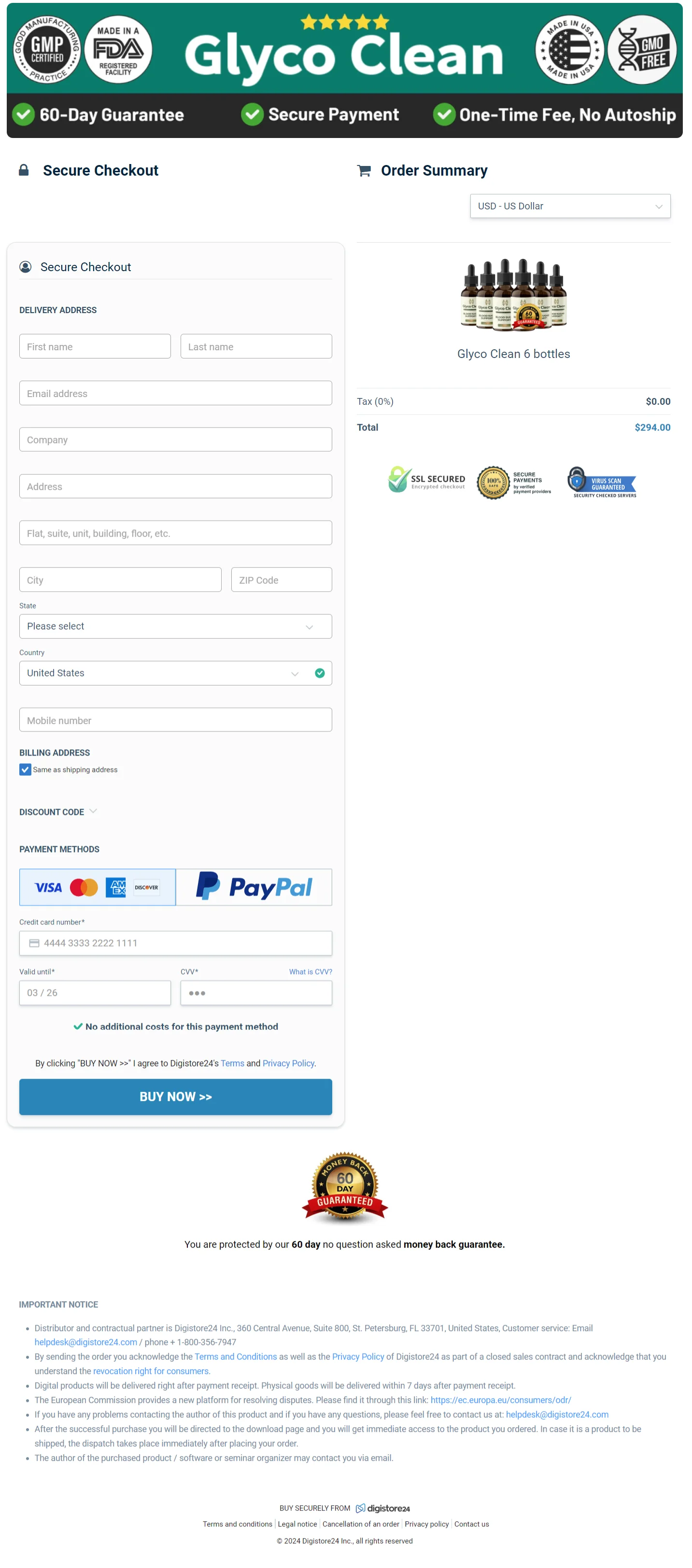 GlycoClean order form